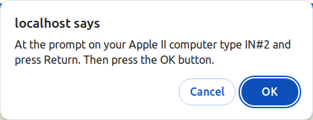 Type 'IN#2' at Apple II prompt and press <return>.